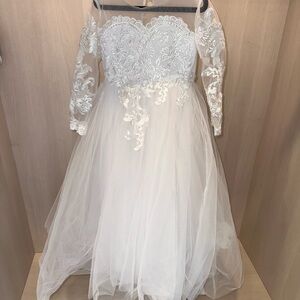 Elegant White Lace Tulle Dress
